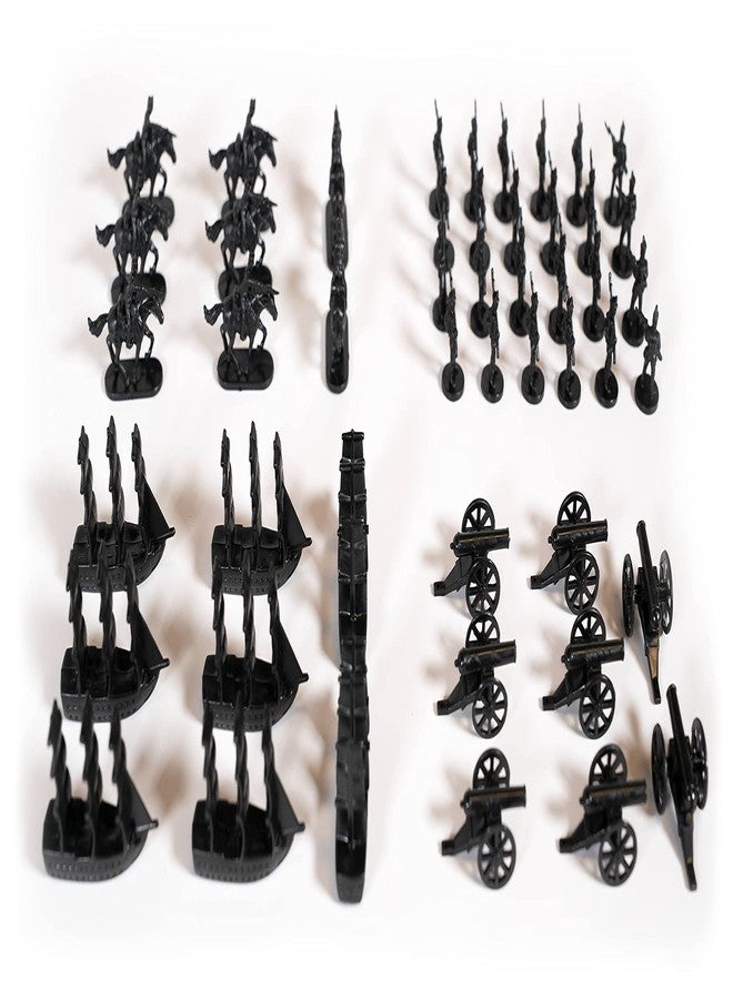Morrison Games Napoleonic & Civil War Military Miniatures (Black): Plastic Toy Soldiers Set: Infantry, Cavalry, Artillery, Ships - Image 2